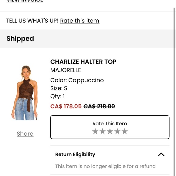 Majorelle Charlize halter top size S brown - Picture 4 of 6